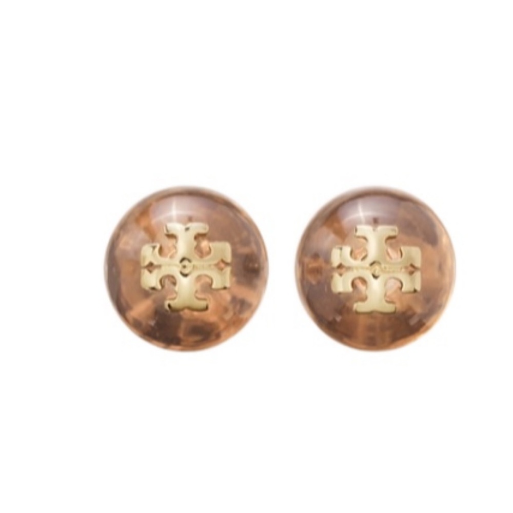 NWOT Tory Burch Resin Logo Stud Earring